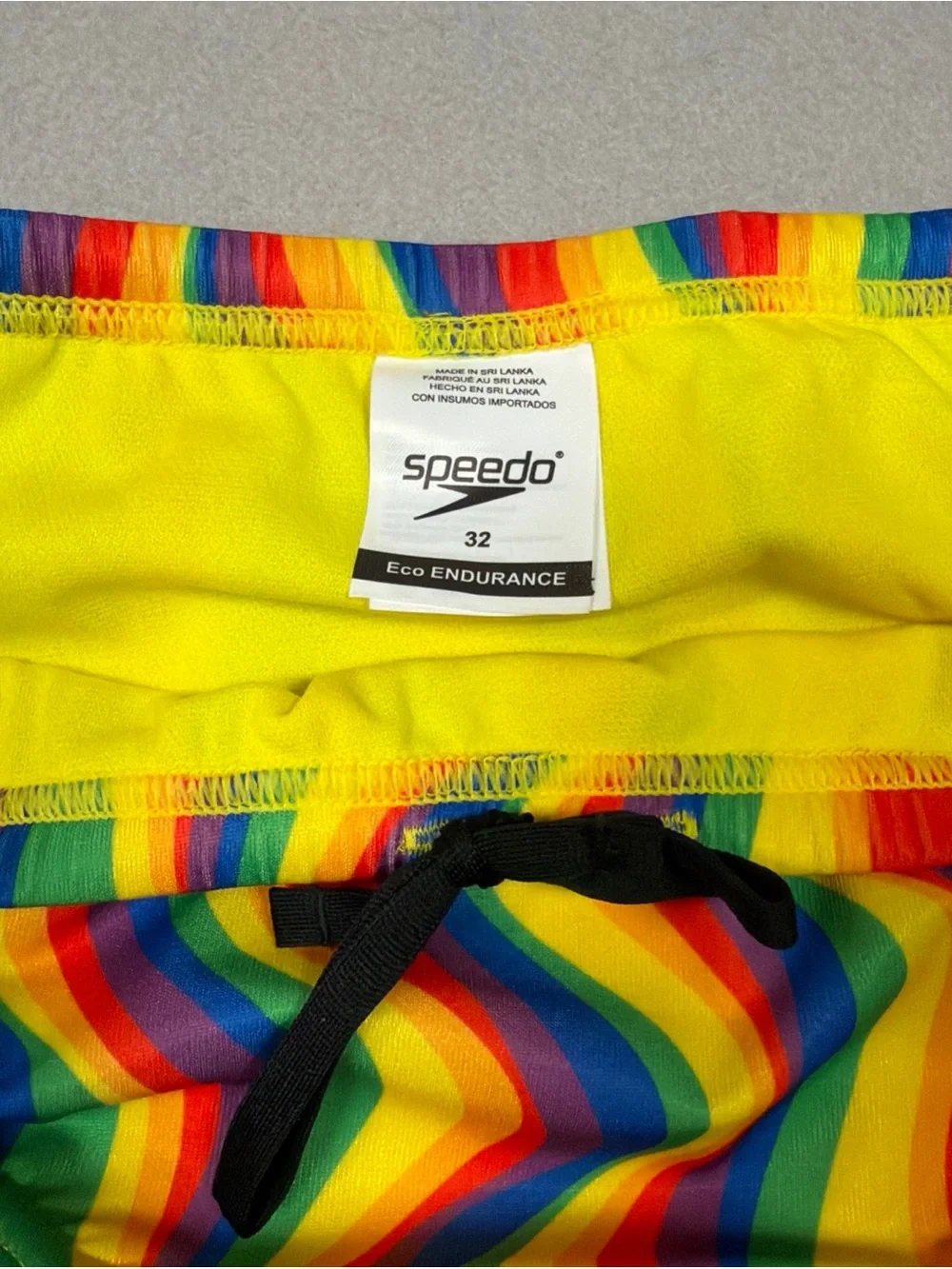 Speedo Pride Rainbow Tide Swim Brief Mens 32 Eco Endurance NWT